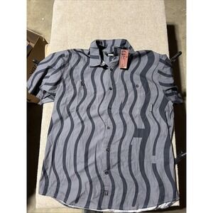 HOONIGAN ESSES WOVEN SHORT SLEEVE BUTTON-UP SHIRT SIZE XL NWT